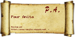 Paur Anita névjegykártya